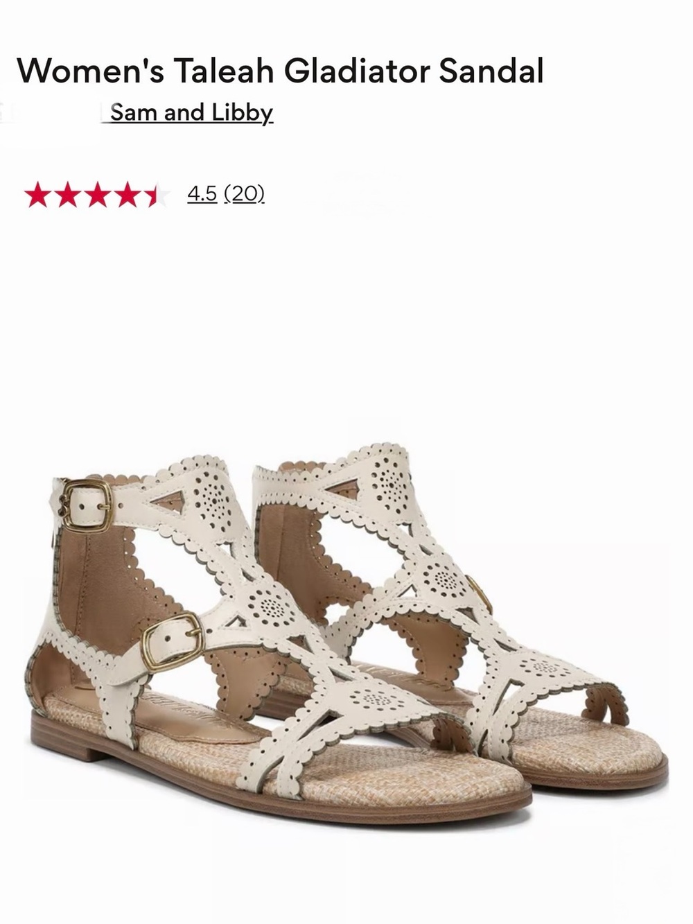 *new* Sam & Libby Taleah Women's Gladiator Sandal in Modern Ivory